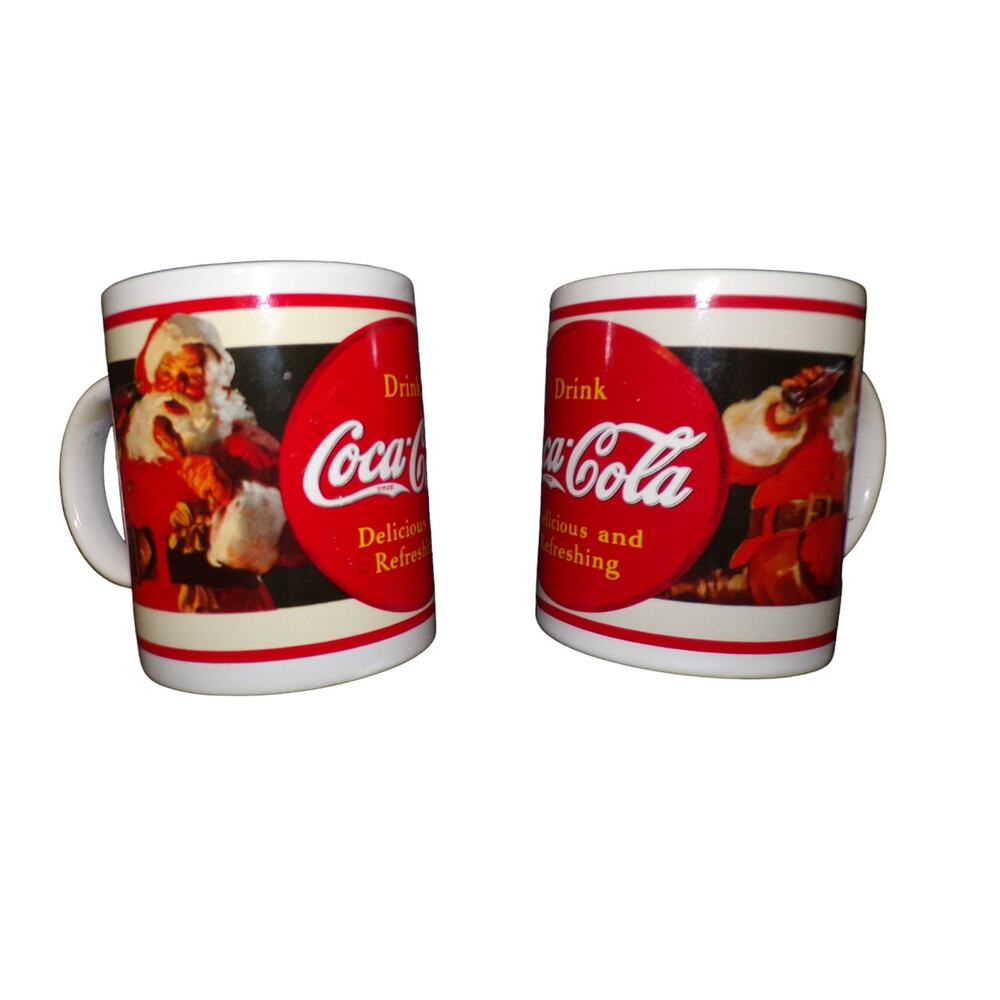 Coca Cola Santa Mugs Dishwasher Microwave Safe Christmas Vintage 2001 - Picture 2 of 3